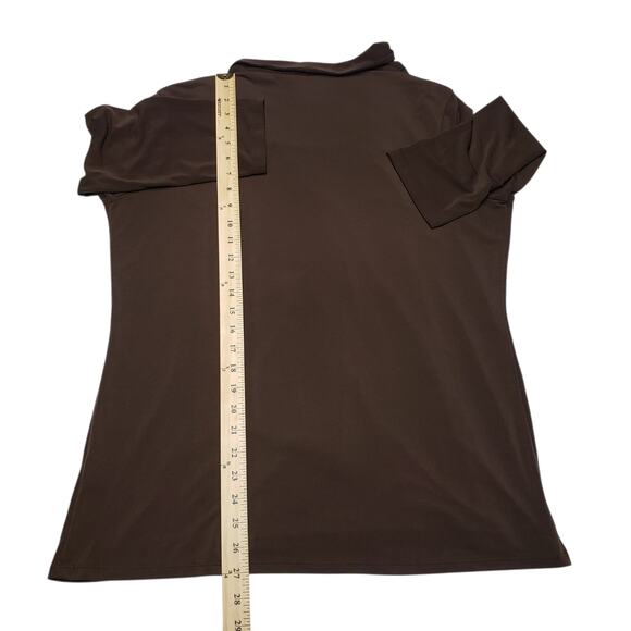 Jaclyn Smith Vintage Brown Knit Top L Faux Layered Careerwear Stretch Speckle - Picture 10 of 11